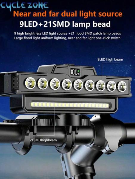 led . 8 lampe + klaxon + pawr bank