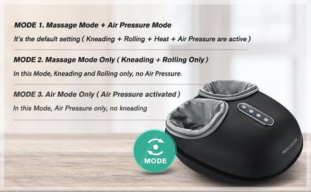 ميدكورسور جهاز تدليك القدم مع وظيفة الحرارة، مدلك عميق للعجن، اعدادات متعددة المستويات وكثافة قابلة للتعديل للاستخدام المنزلي او المكتب (اسود)، موصل بسلك كهربي