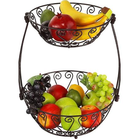 Corbeille à fruits à 2 niveaux