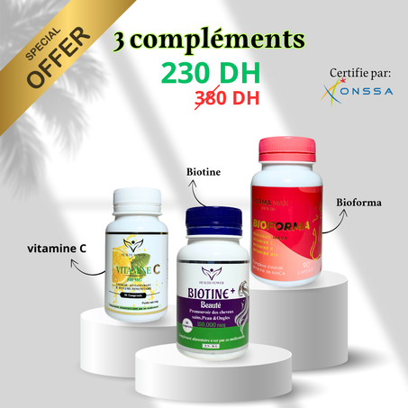 Pack Biotine + Bioforma + Vitamine c