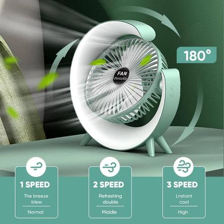 مروحة مكتبية ذكية بزاوية دوران 180° – تبريد فوري بتصميم أنيق