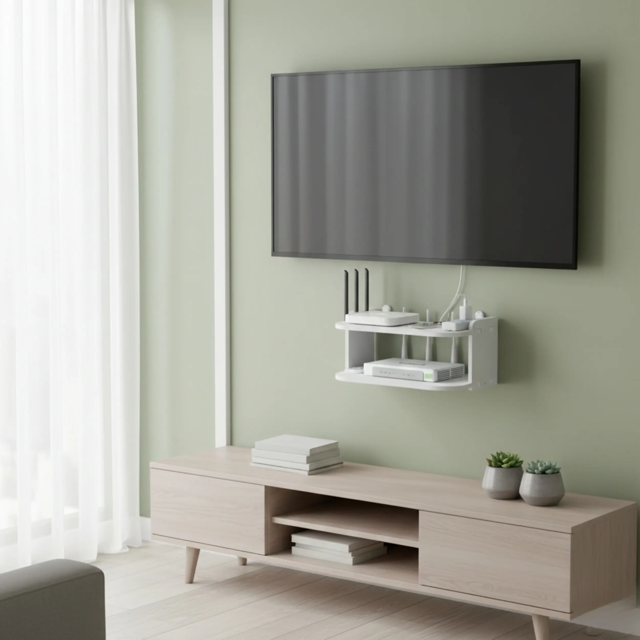 Support mural moderne pour votre télévision et WIFI / حامل جداري عصري للتلفاز والوايفاي