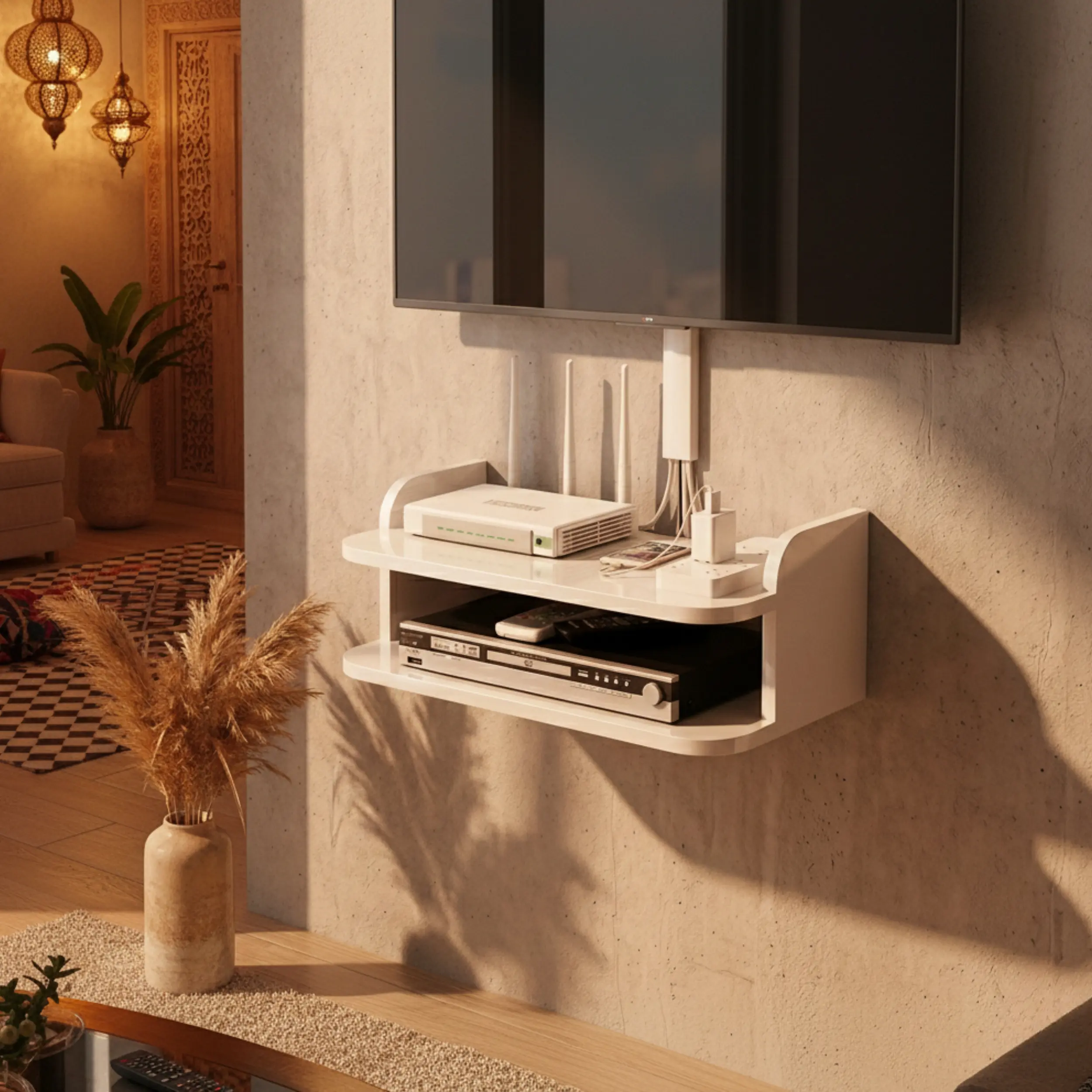 Support mural moderne pour votre télévision et WIFI / حامل جداري عصري للتلفاز والوايفاي