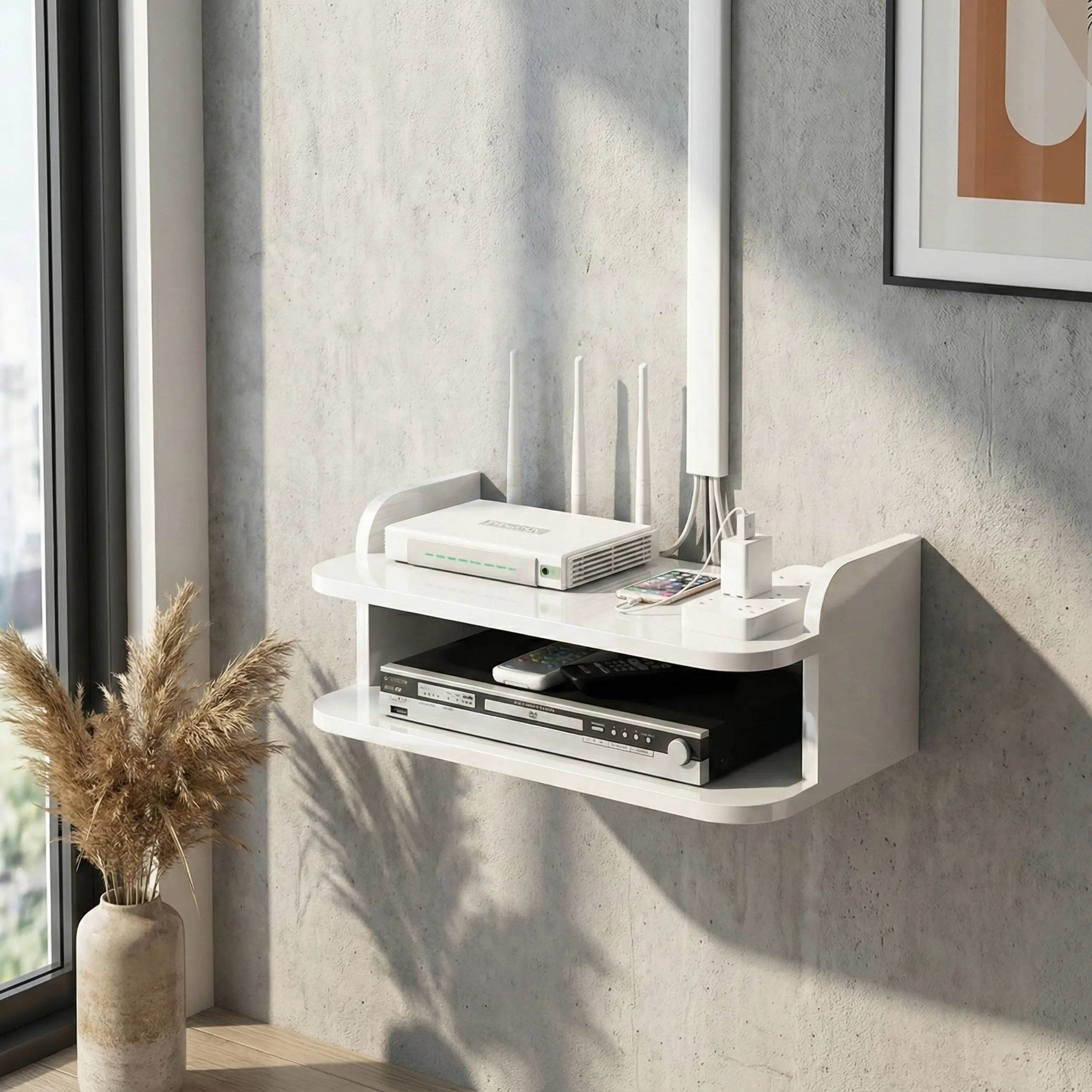 Support mural moderne pour votre télévision et WIFI / حامل جداري عصري للتلفاز والوايفاي