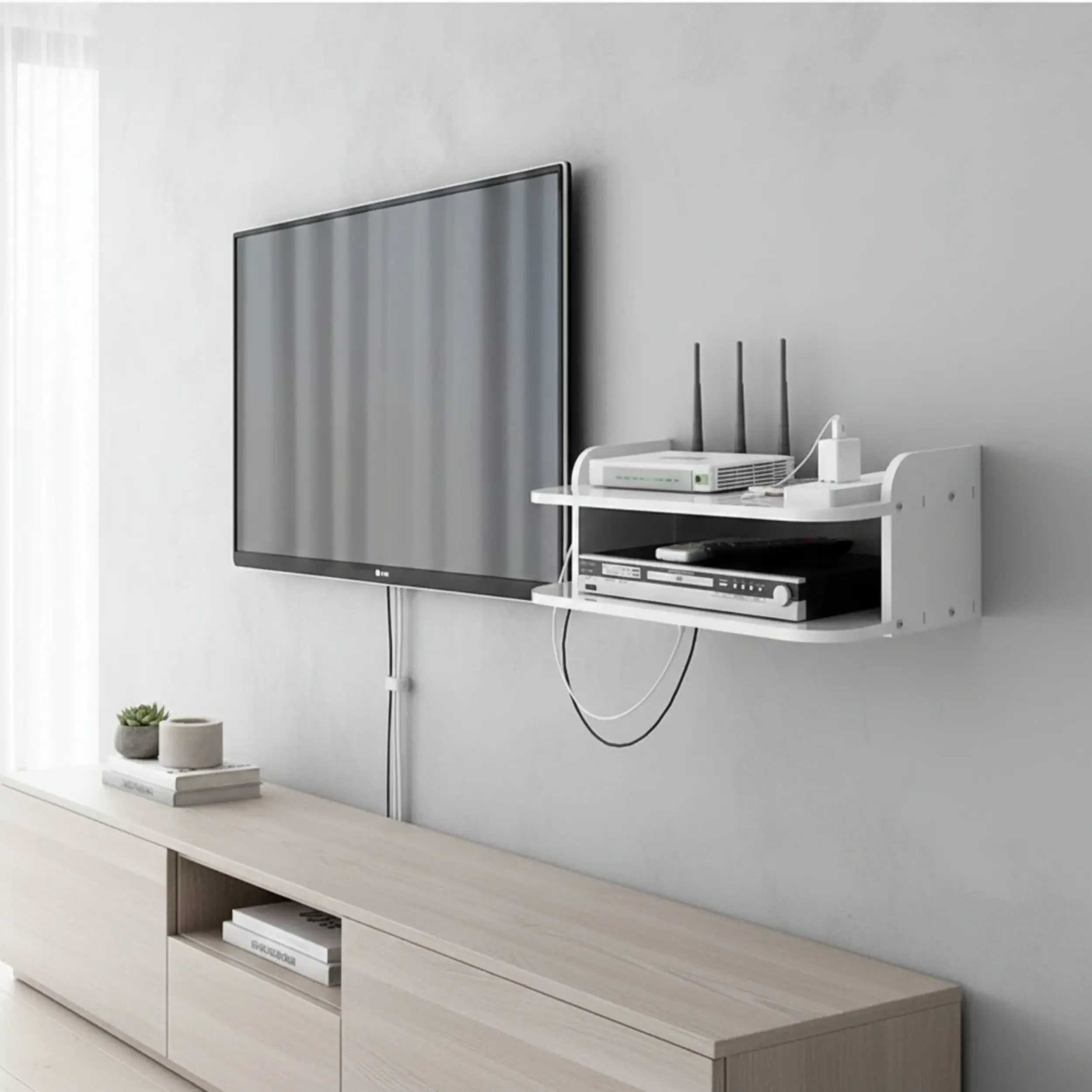 Support mural moderne pour votre télévision et WIFI / حامل جداري عصري للتلفاز والوايفاي