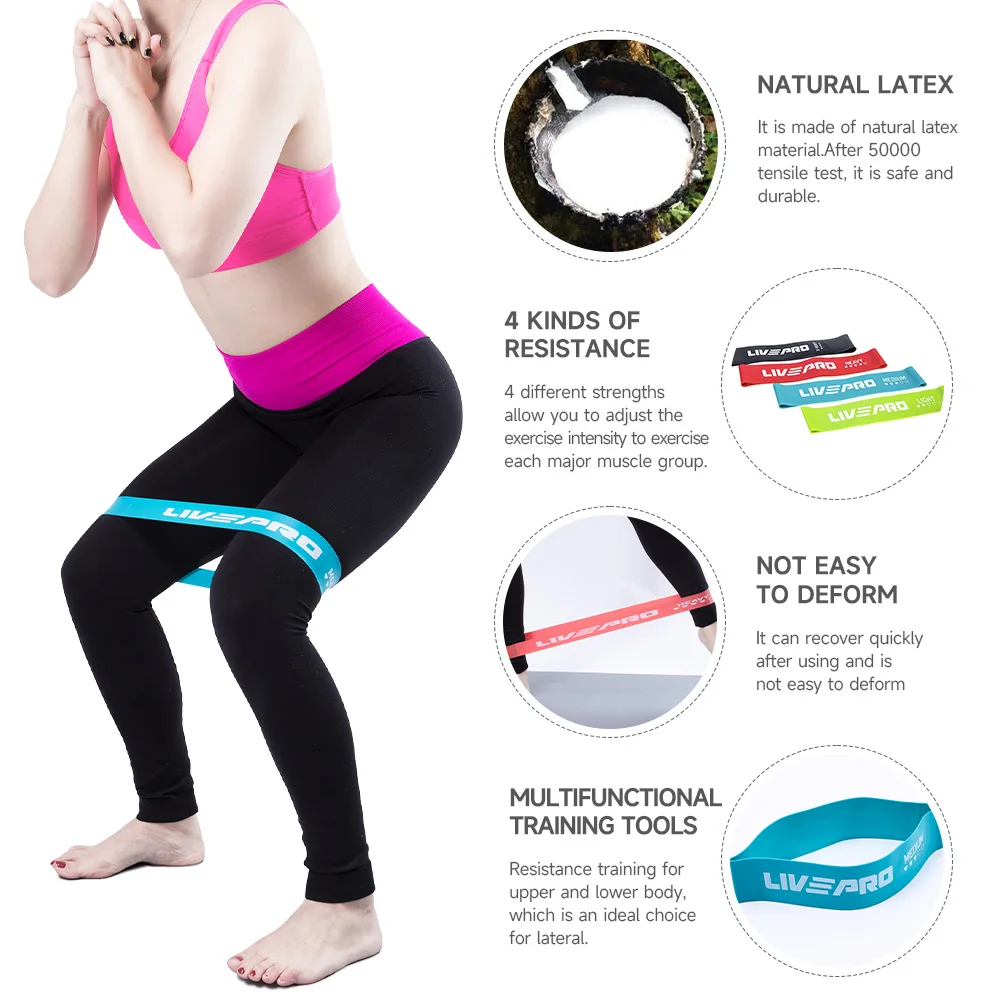 Kit x4 élastiques fitness résistance