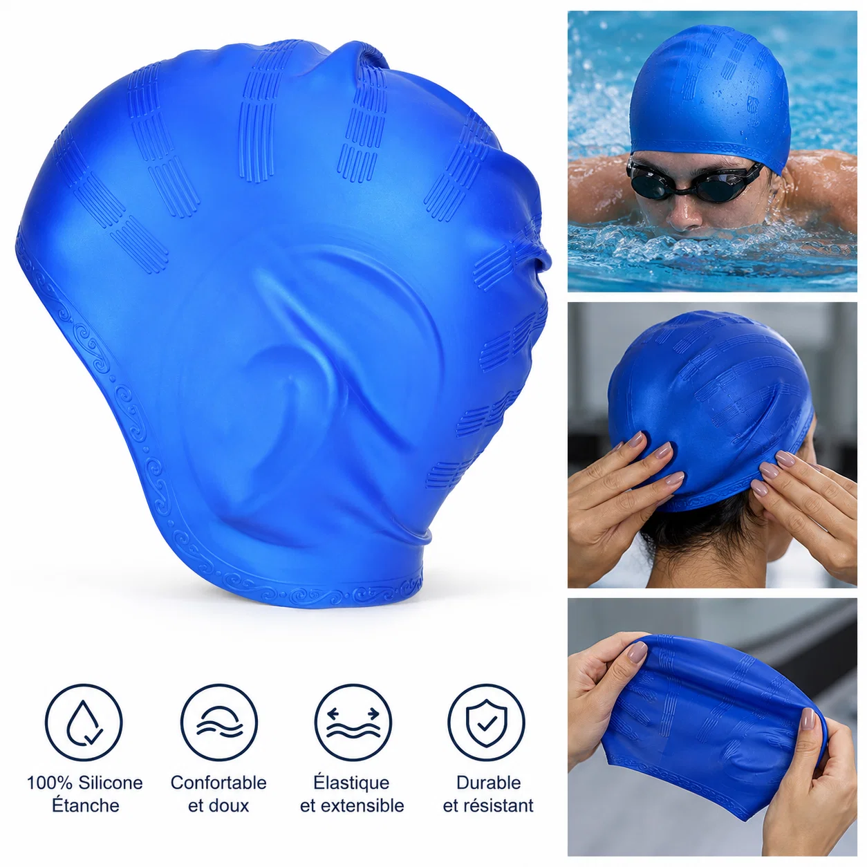 bonnet de natation en silicone Pro
