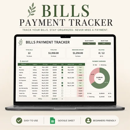 Bills payment tracker