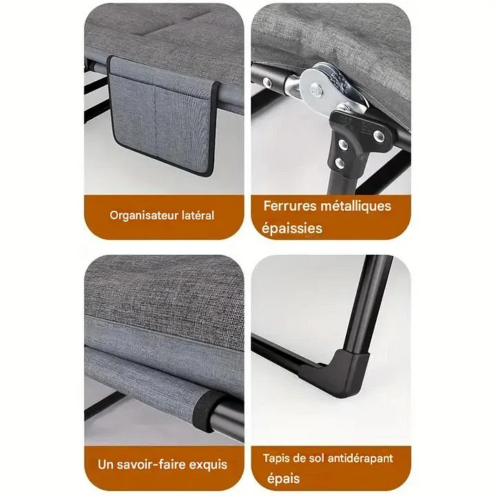 Lit pliant portable réglable
