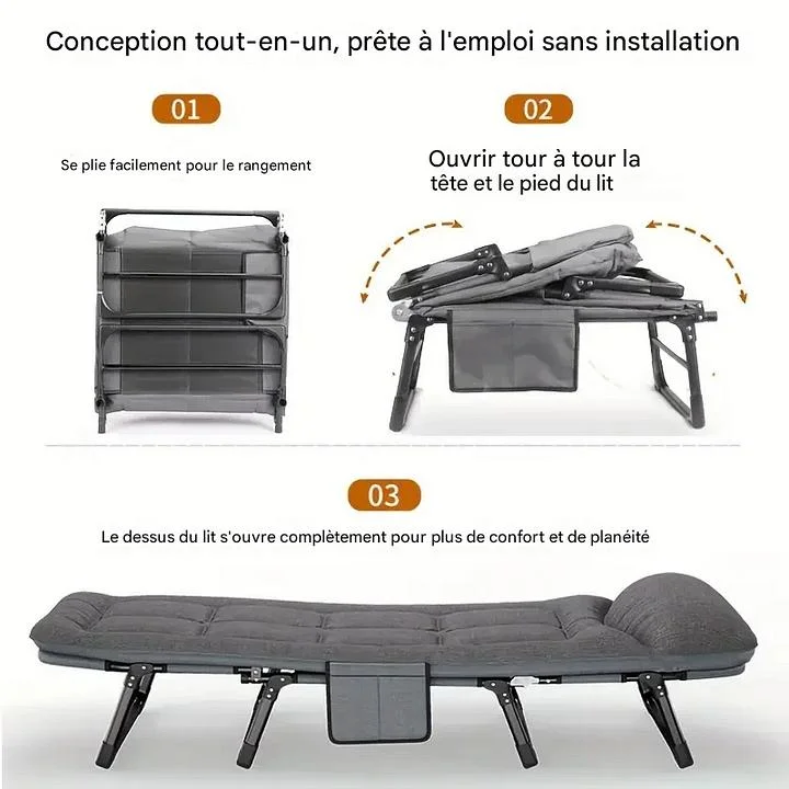 Lit pliant portable réglable