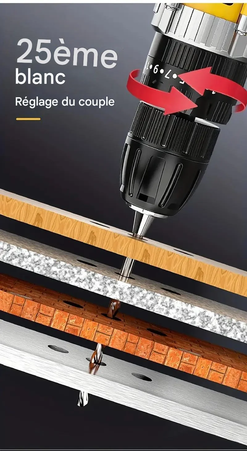 Bosch Professional 18V System perceuse-visseuse à percussion sans-fil GSB 18V-21 (avec 2 batteries 2,0 Ah, set d’accessoires 40 pièces, L-BOXX)