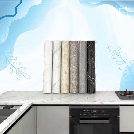 ورق حائط لاصق رخامي لامع قابل للتقشير واللصق لسطح الطاولة والاثاث، غطاء ذاتي اللصق قابل للازالة للمطبخ والحمام والخزانة والادراج