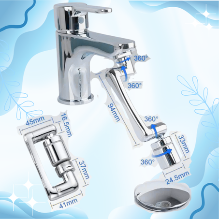 وصلة صنبور مرنة بتقنية التوفير - دوران 360° وسهولة في الاستخدام