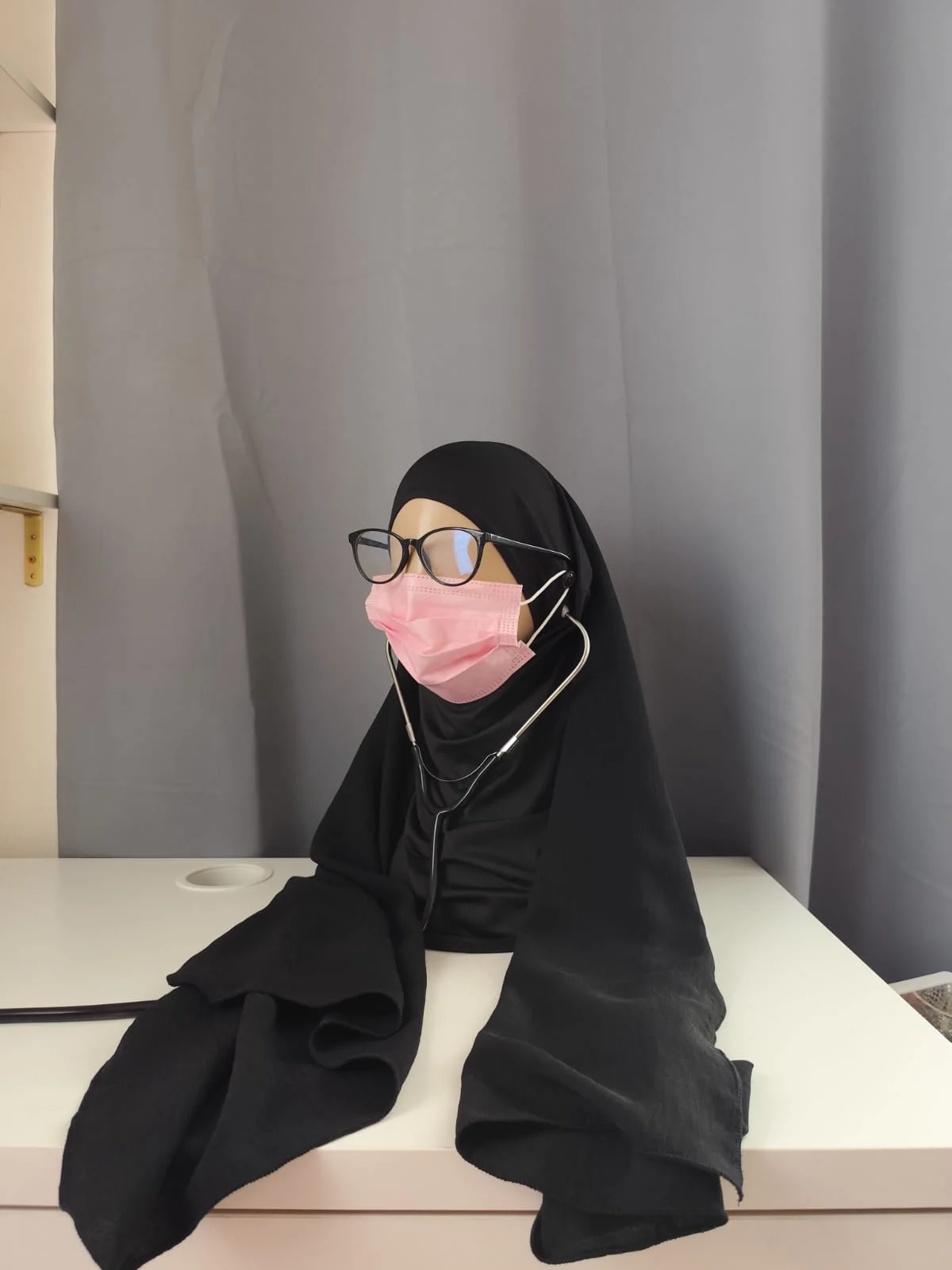 AniqaMed Hijab Charcoal Black