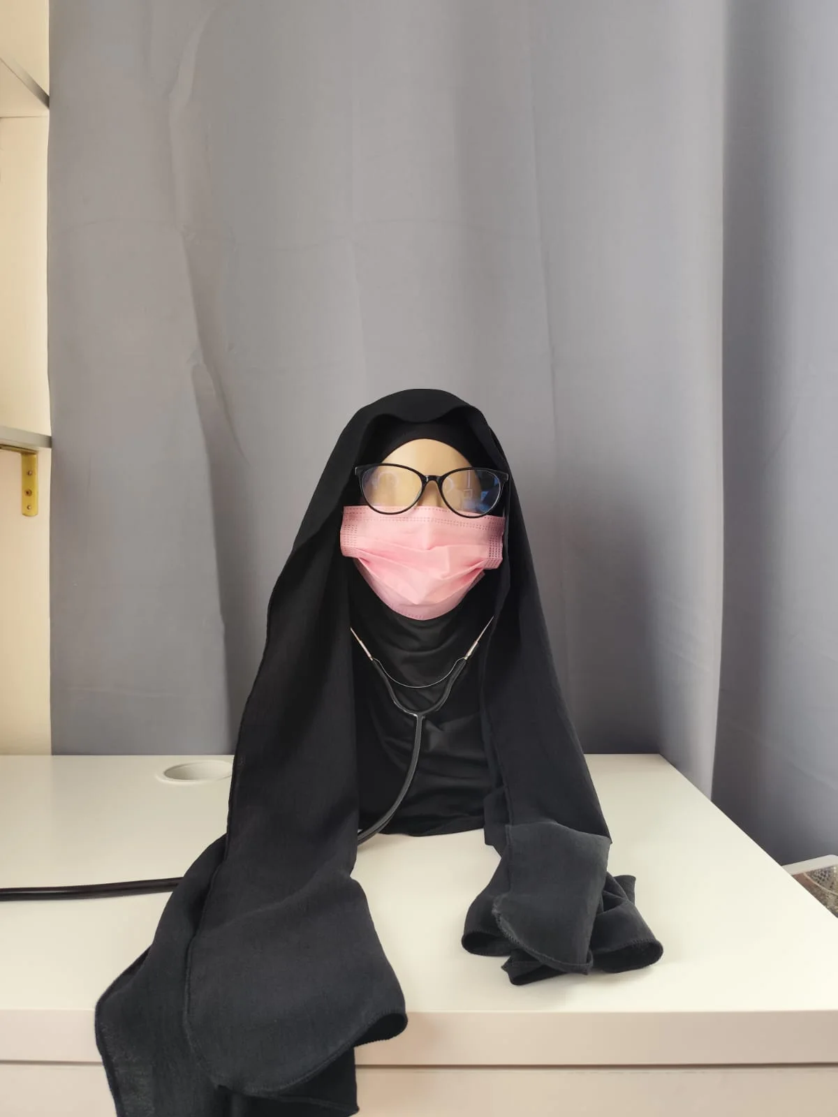 AniqaMed Hijab Charcoal Black