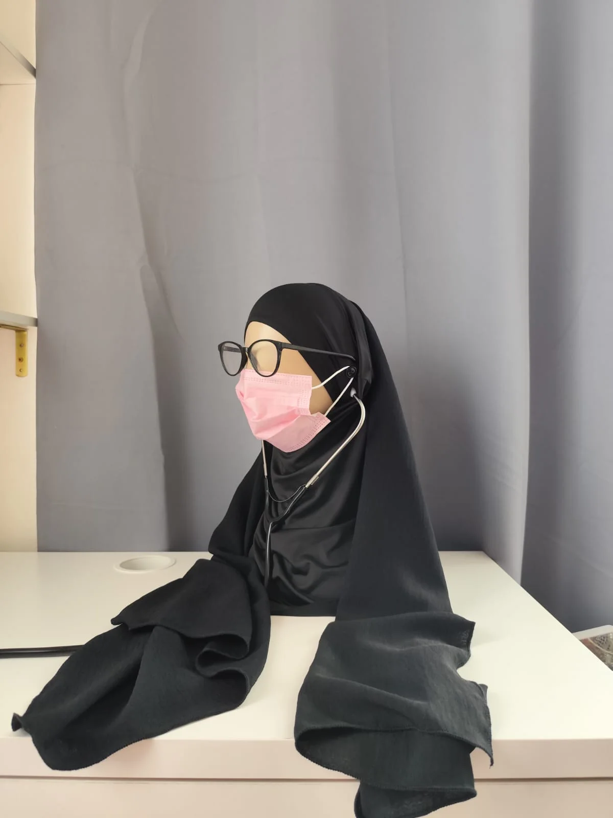 AniqaMed Hijab Charcoal Black