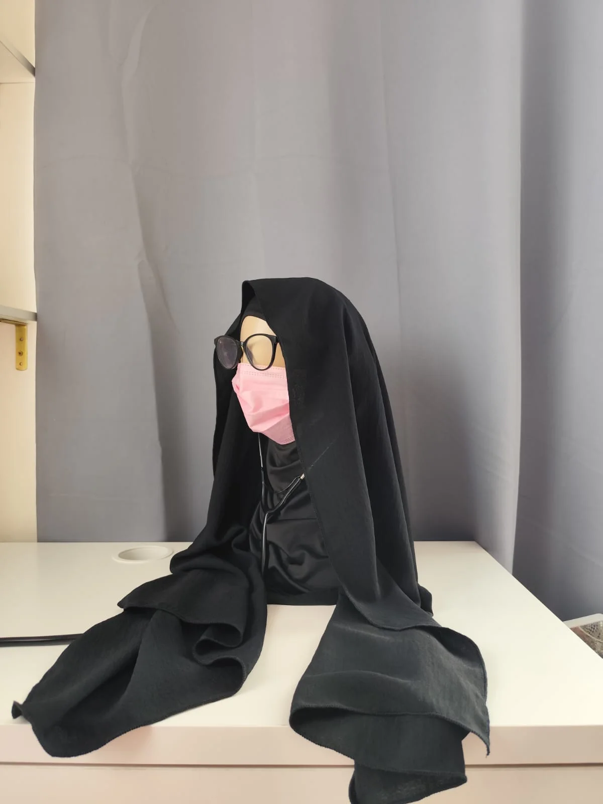 AniqaMed Hijab Charcoal Black
