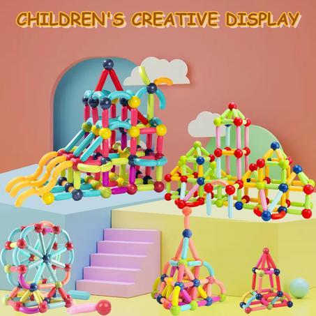 مجموعة البناء المغناطيسية منتسوري، ألعاب تعليمية للأطفال - 42 قطعة