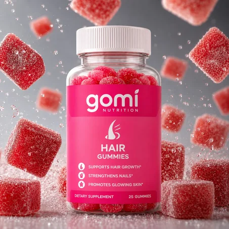 Gomi Hair Gummies  للشعر – شعر قوي، أظافر صلبة وبشرة متألقة