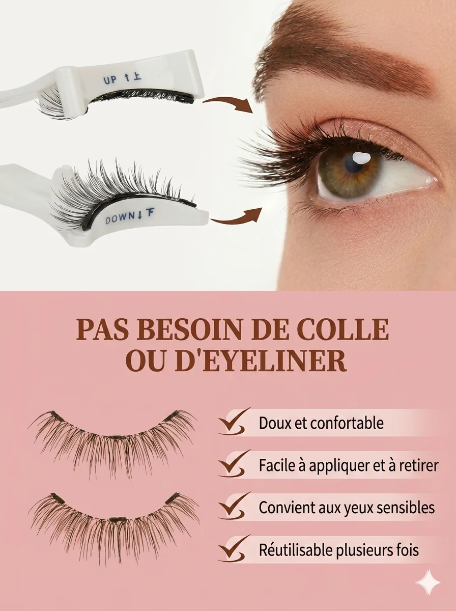Faux Cils Magnétiques ( Zéro Colle et Réutilisables pendant 6 mois.)
