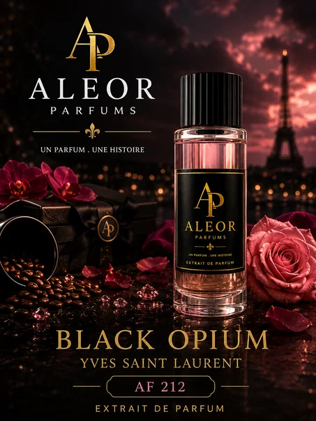 ALEOR N°212 – مستوحى من Yves Saint Laurent Black Opium | جاذبية لا تُقاوم وأناقة تدوم