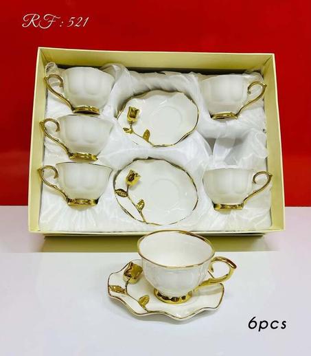 Tasses à café au lait Élégance Dorée