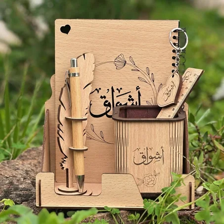 طاقم مكتبي خشبي فاخر ❤️🥰         السعر