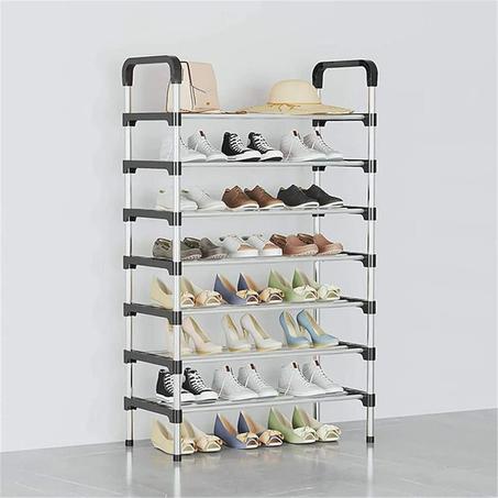 رف أحذية مقاوم للصدأ بـ 7 طبقات وسعة 48 حذاء