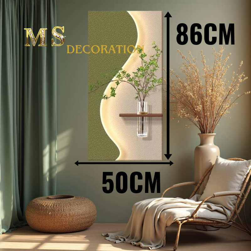 لوحة خشبية مضيئة بالييد اللون الاخضر