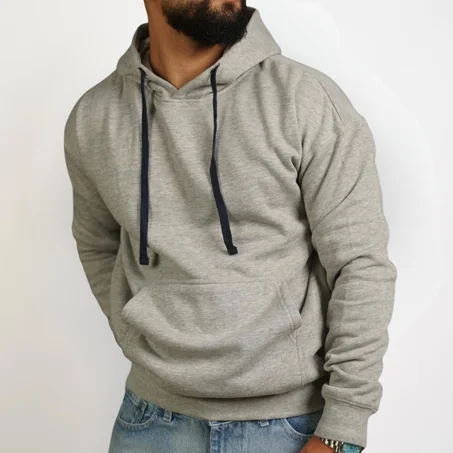 هودي رجالي أسود بقبعة