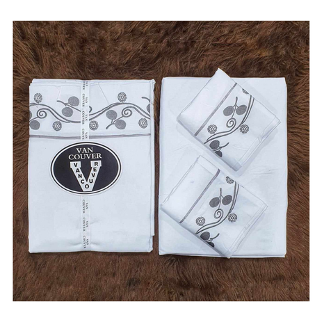 مجموعة أيزار  بجودة عالية وألوان متناسقة وجدابة  صنع اسباني 100% قطن  يتكون من 4 قطع ( 1  أيزار + 1  أيزار بلستيك+ 2 مخاد )