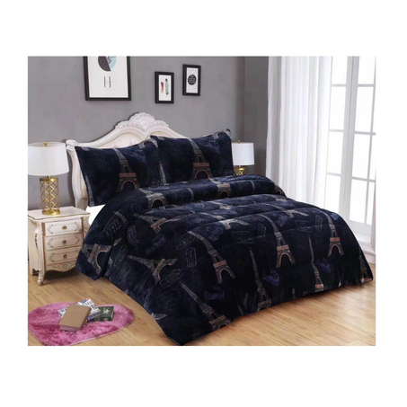 كوفرلي بثوب الموبرة غليظ و مقطن  (كانيش)  لفصل الشتاء  جودة عالية ,صنع أسباني متكون من 3 قطع ( 1كوفرلي +  2مخاد)