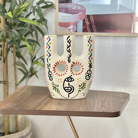 Vase artisanal Afous Amazigh oudm