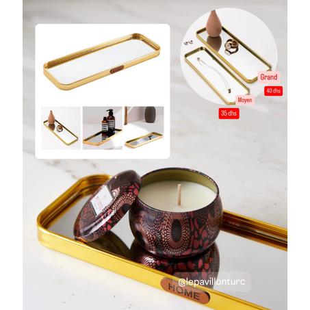 Plateaux chique de rangement avec miroirs