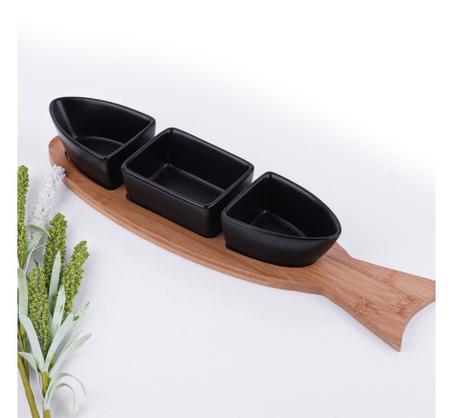 Set 3 ramequins avec support