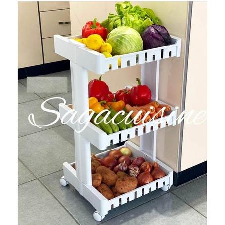 Etagère carrée à roues 3 niveaux