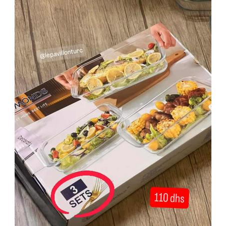 Pack 3 moules en verre