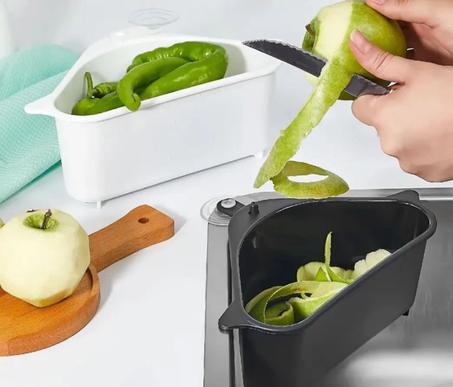 Support avec filtre pour coin d'évier