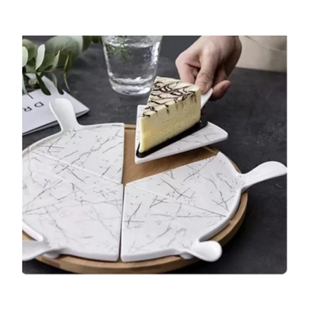 Plat a tartes et pizza avec supports pour part