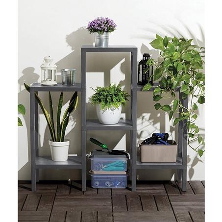 Étagère modulaire avec aspect en bois - 6 niveaux