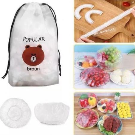 Pack de 60 sacs de conservation alimentaires réutilisables transparents avec fermeture en plastique extensible
