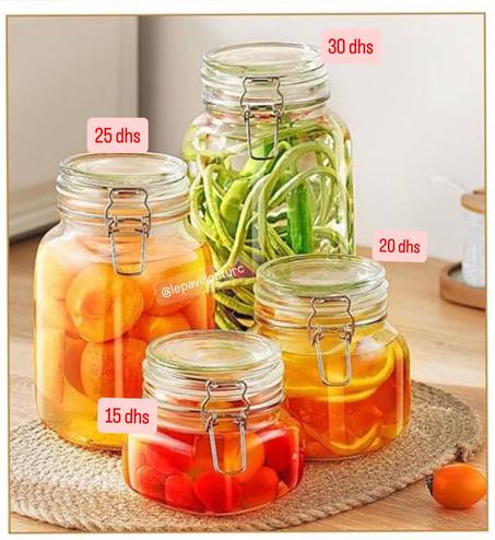 Bocaux en verre avec couvercles hermetiques