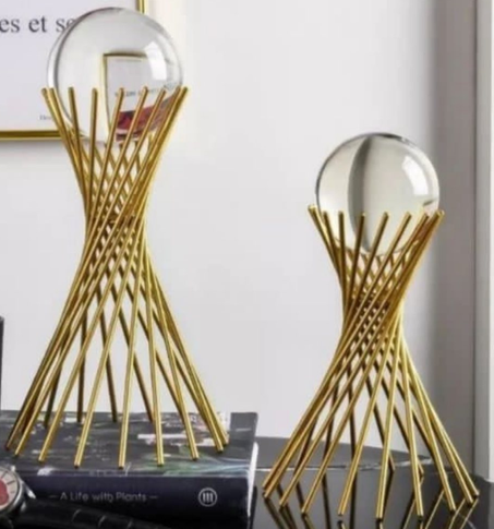 BOULES AVEC SUPPORT DORÉ