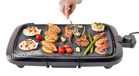 Planche et Plaque à Grillades électrique Anti-adhésive 1200W