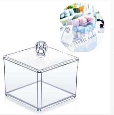 Boite de rangement transparente pour coton