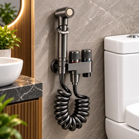 🚿 شطافة حمام فاخرة مع خلاط وتحكم مزدوج