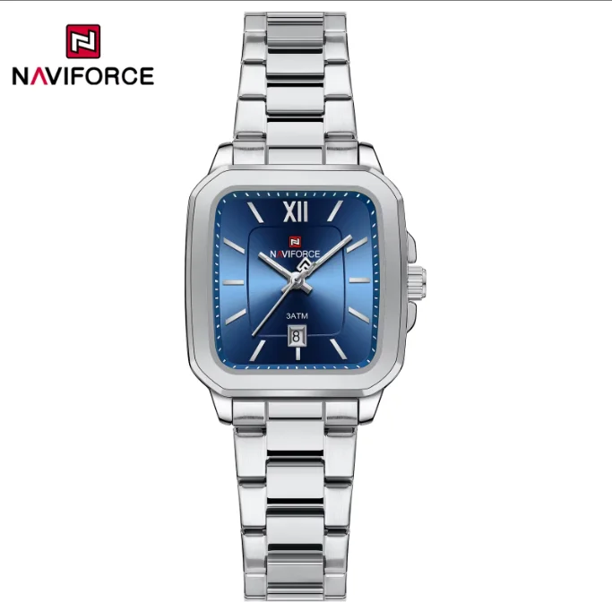 NAVIFORCE NF9239 Ladies watches Square Stainless Steel Water-Resistant Quartz Calendar Elegant