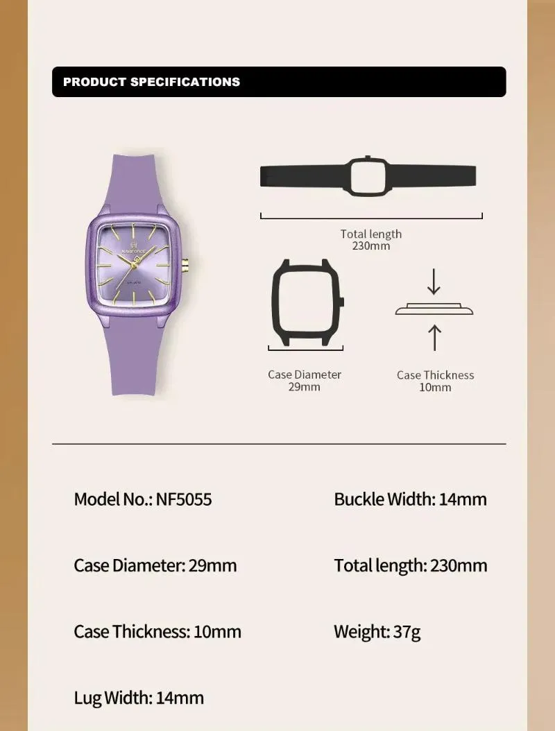 NAVIFORCE Japan Quartz Watch NF5055 – Elegant and Radiant Design for the Modern Woman