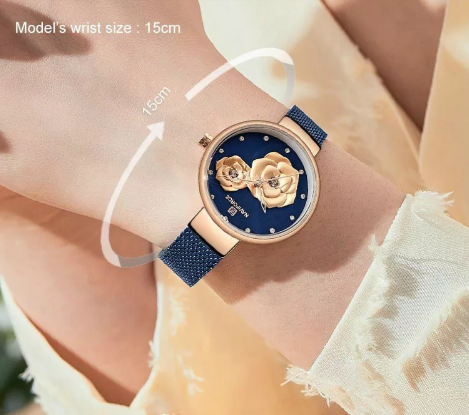 NAVIFORCE Women Luxury Creative Design Watch Stainless Steel Mesh Band Watches for Lady NF5013