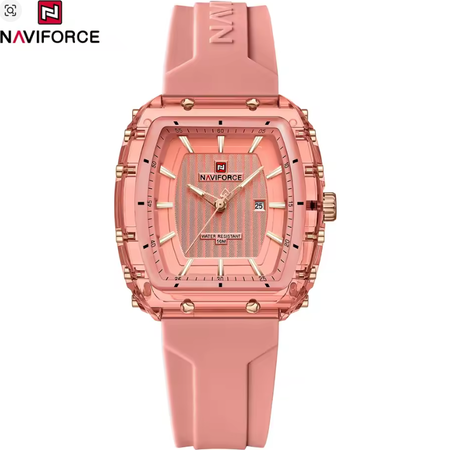 Naviforce NF7124  women's quartz watch with a silicone band,